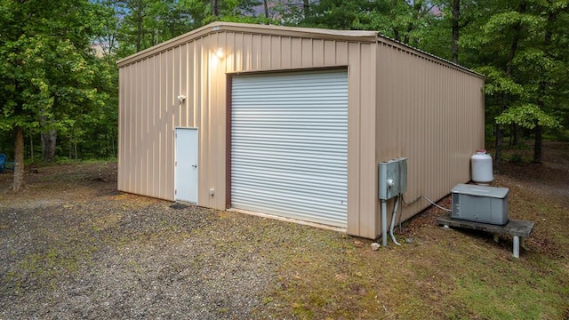 608 Pine Pass Cir, Mineral Bluff, GA 30559 - garage with view of scattered trees