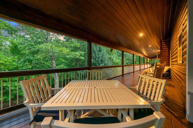 608 Pine Pass Cir, Mineral Bluff, GA 30559 - wooden deck with outdoor dining space