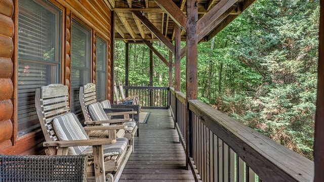 437 Spruce Cir, Mineral Bluff, GA 30559 - view of wooden terrace