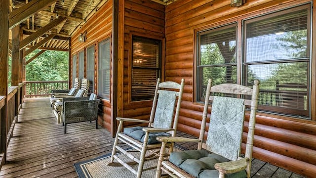 437 Spruce Cir, Mineral Bluff, GA 30559 - view of wooden terrace