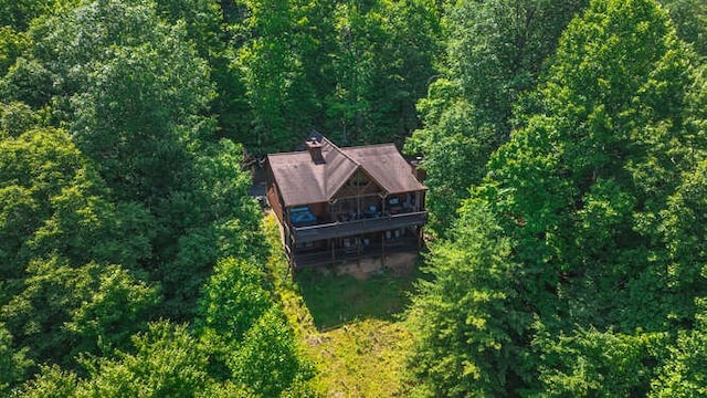437 Spruce Cir, Mineral Bluff, GA 30559 - view from above of property featuring a heavily wooded area