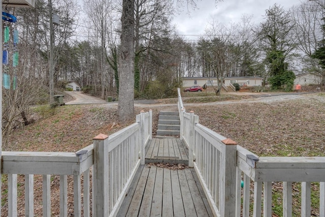 view of property's community with a wooden deck