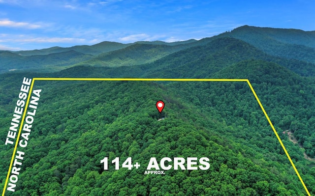 605 Hamby Rd, Murphy, NC 28906 - aerial view of property's location featuring property parcel outlined and a mountainous background