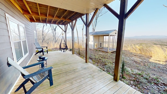 605 Hamby Rd, Murphy, NC 28906 - wooden terrace with an outbuilding