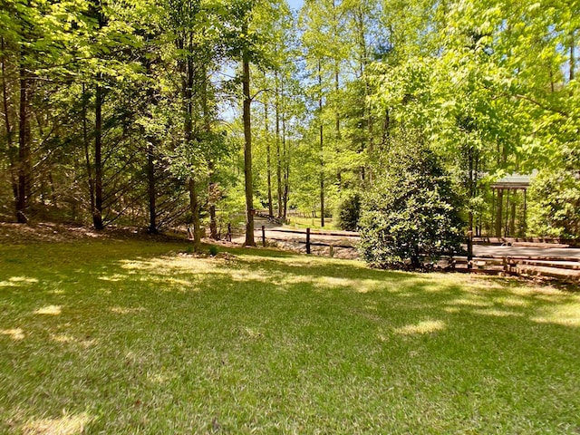 view of yard featuring fence