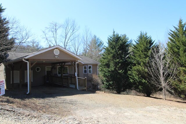 140 Hannel Dr, Murphy, NC 28906 - view of front of home featuring dirt driveway and an attached carport
