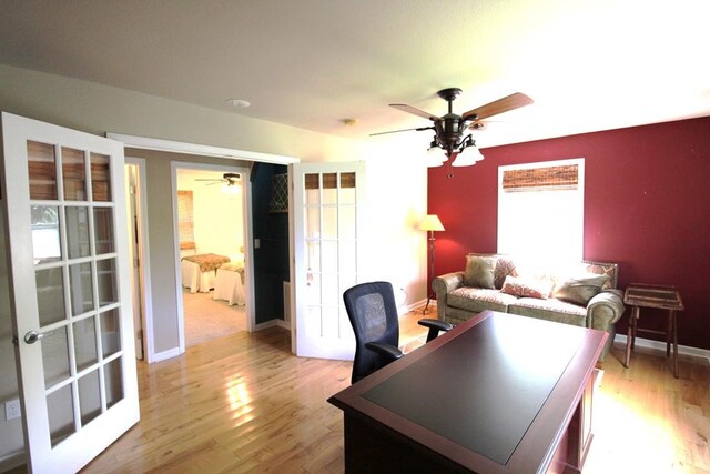 140 Hannel Dr, Murphy, NC 28906 - home office with baseboards, ceiling fan, and wood finished floors