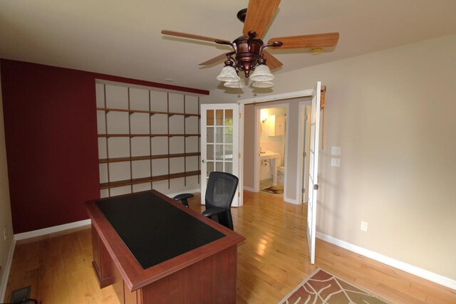 140 Hannel Dr, Murphy, NC 28906 - office with light wood-type flooring, a ceiling fan, and baseboards