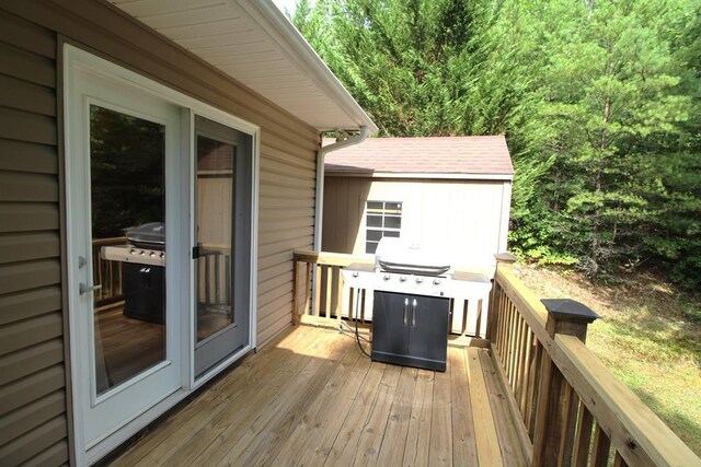 140 Hannel Dr, Murphy, NC 28906 - wooden terrace with a grill