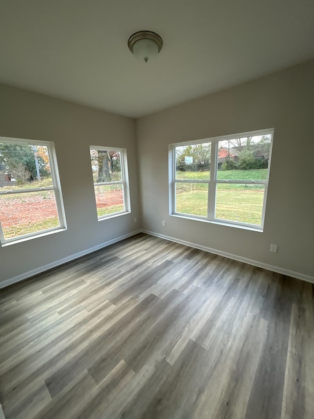 empty room with light hardwood / wood-style floors