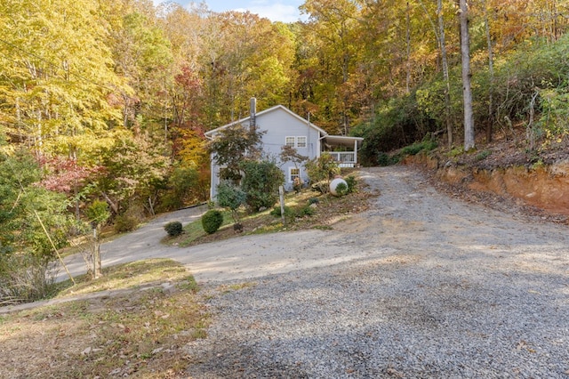 view of front of house featuring a carport