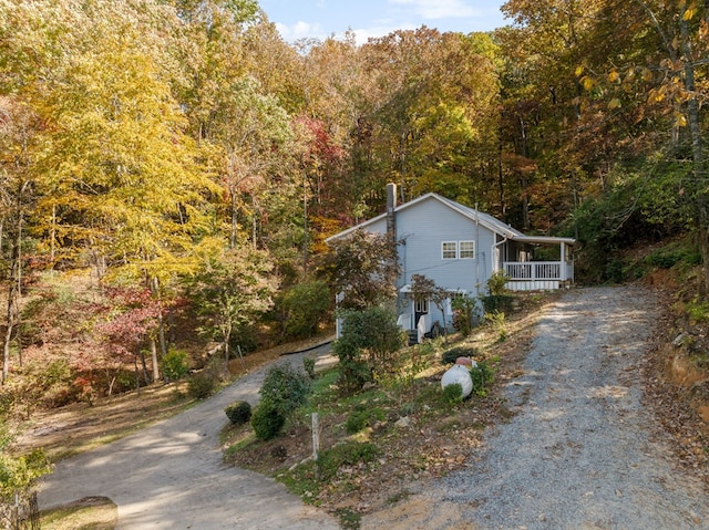 view of front of property with covered porch