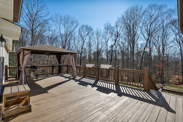 deck featuring a gazebo