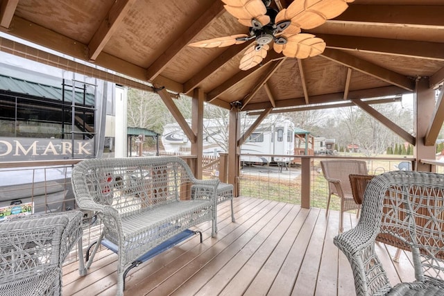 wooden deck featuring a gazebo