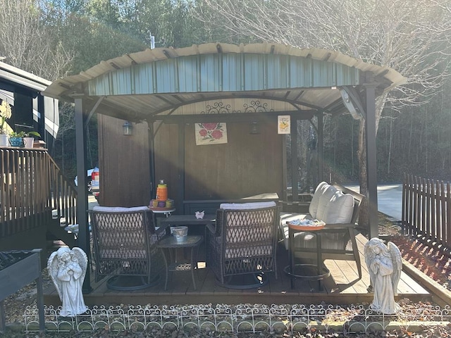 exterior space with a gazebo