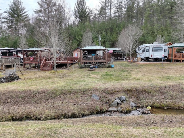 view of yard with a gazebo