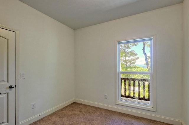 empty room featuring light colored carpet