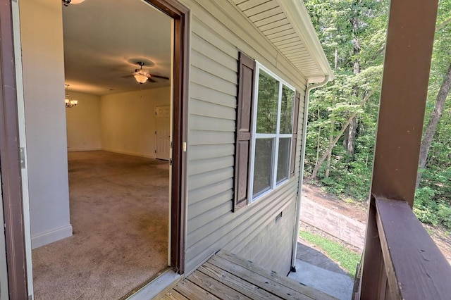 wooden terrace featuring a porch