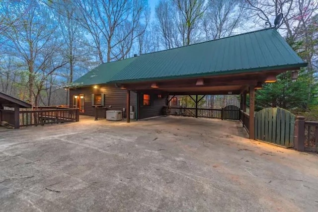 view of parking featuring a carport