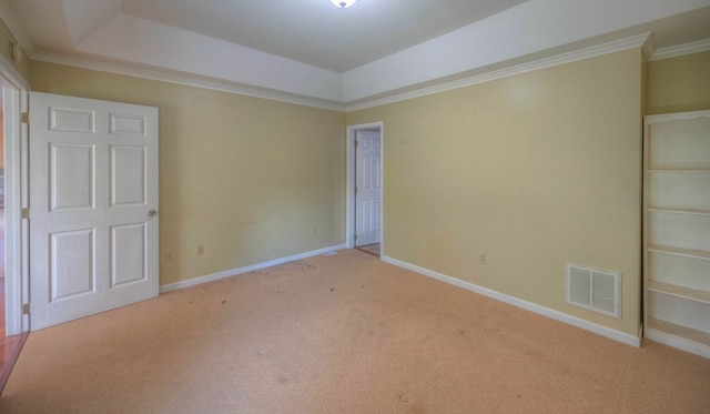467 Greenlawn Cemetary Rd, Murphy, NC 28906 - unfurnished bedroom with light carpet, a raised ceiling, baseboards, and ornamental molding