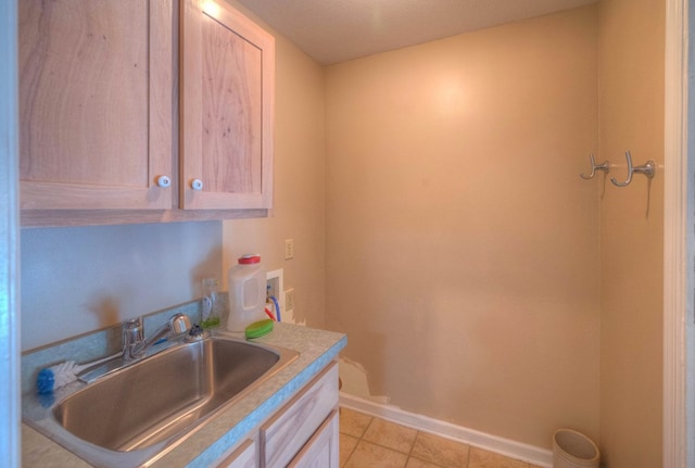 467 Greenlawn Cemetary Rd, Murphy, NC 28906 - washroom with cabinet space, light tile patterned flooring, hookup for a washing machine, and baseboards