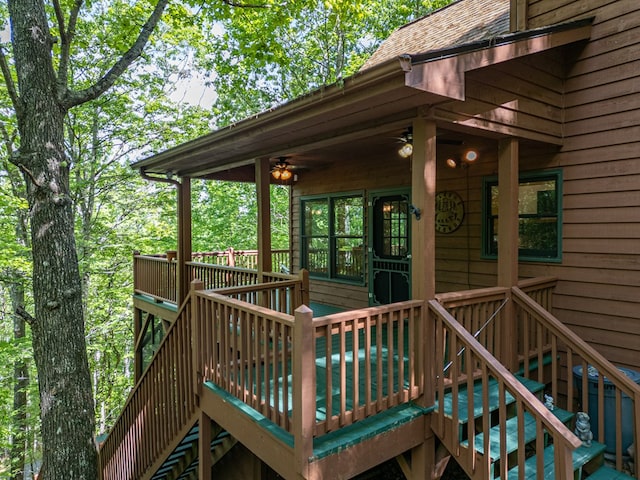 deck with stairway