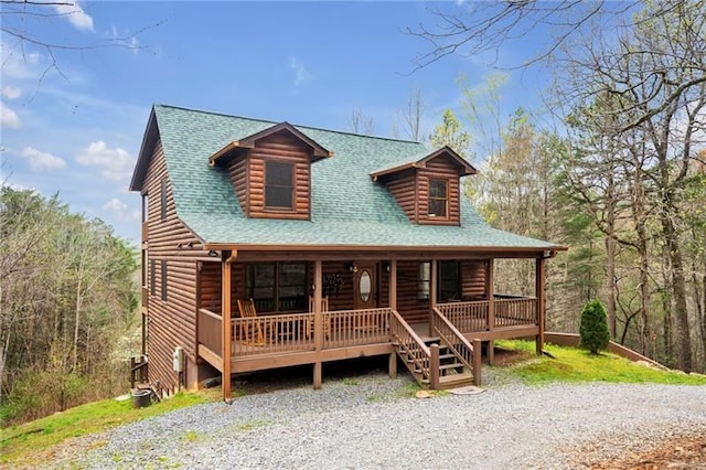 view of front of home with covered porch