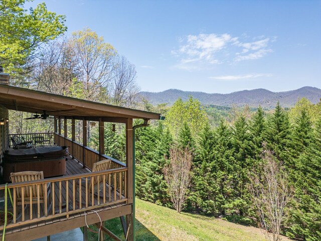 exterior space with a forest view