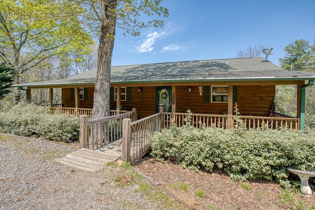view of front of house featuring roof with shingles