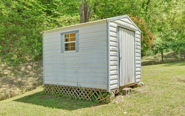 view of shed