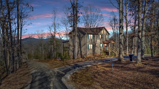 exterior space with a mountain view