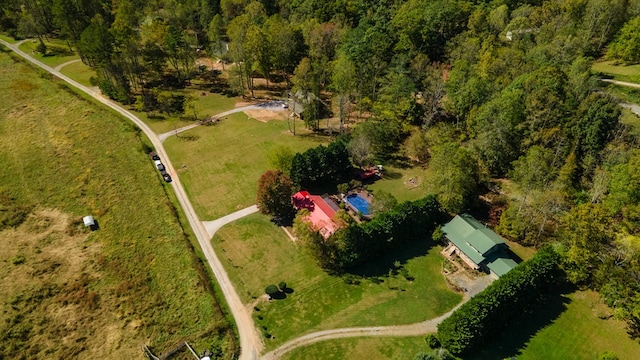 aerial view with a rural view