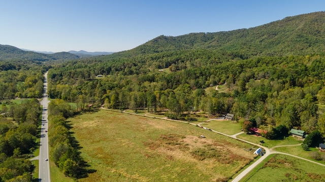 bird's eye view with a mountain view