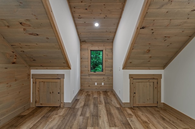 74 Cohutta Overlook Way, Blue Ridge, GA 30513 - bonus room featuring wooden ceiling, wood finished floors, vaulted ceiling, baseboards, and recessed lighting