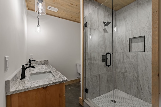 74 Cohutta Overlook Way, Blue Ridge, GA 30513 - full bath featuring a stall shower, toilet, and double vanity
