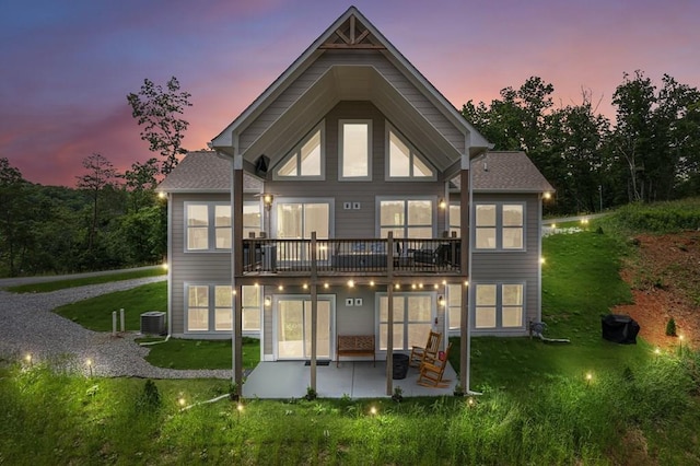 497 S Jakes Landing Way, Ellijay, GA 30540 - rear view of property featuring a patio area, central air condition unit, a yard, and a deck