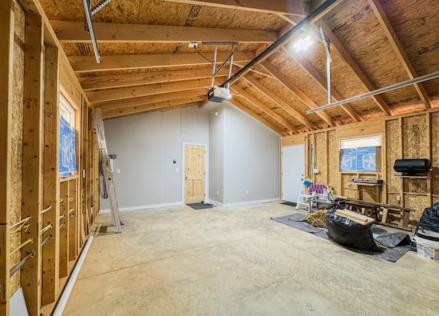 interior space with vaulted ceiling