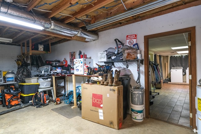 1214 Marrestop Rd, Murphy, NC 28906 - unfinished below grade area featuring washing machine and dryer and a workshop area