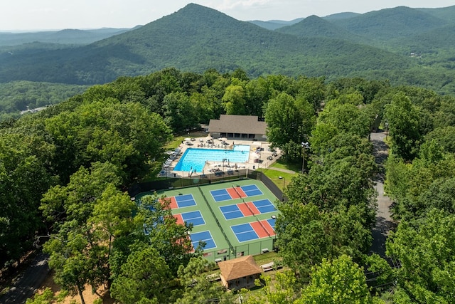 2790 Tamarack Dr, Jasper, GA 30143 - drone / aerial view of a pool and a mountain backdrop