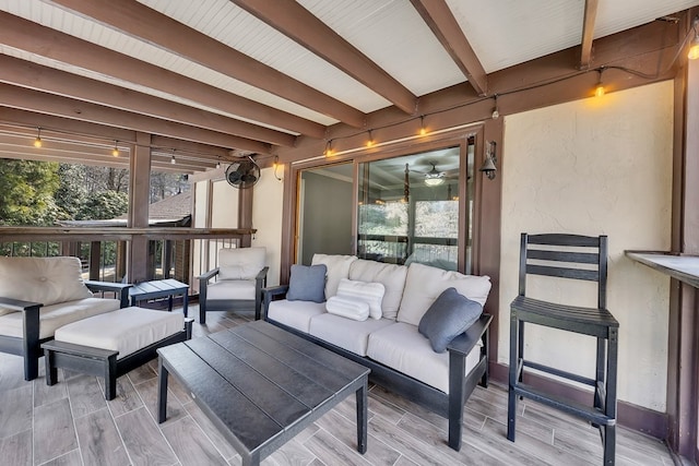 interior space featuring an outdoor living space