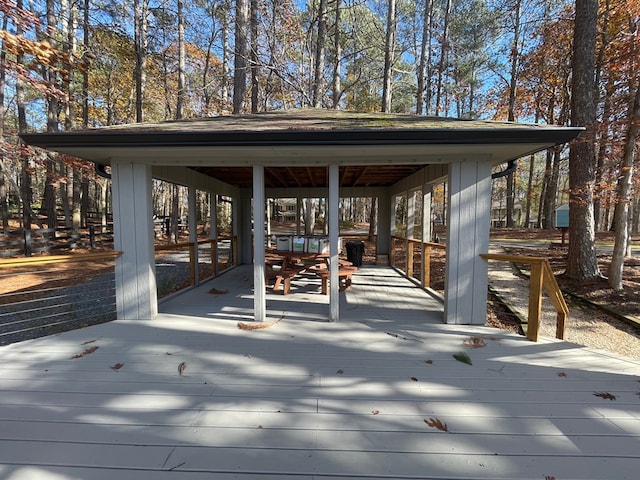 deck with a gazebo