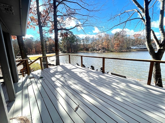 deck with a water view