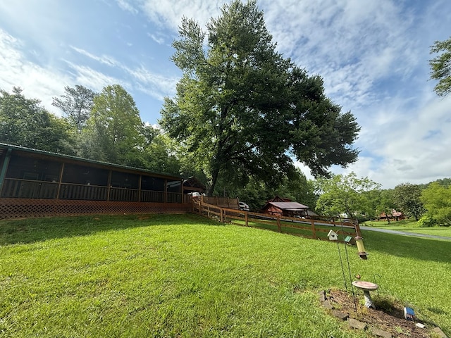100 Bryant Farm Rd, Murphy, NC 28906 - view of yard featuring a sunroom and view of scattered trees