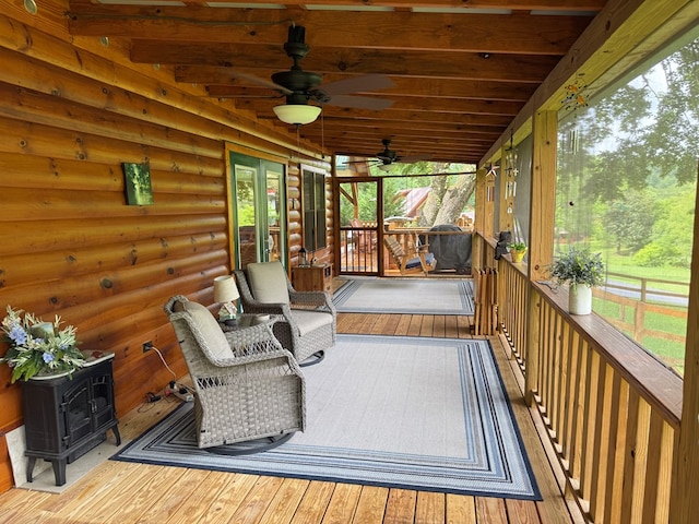 100 Bryant Farm Rd, Murphy, NC 28906 - deck with a ceiling fan