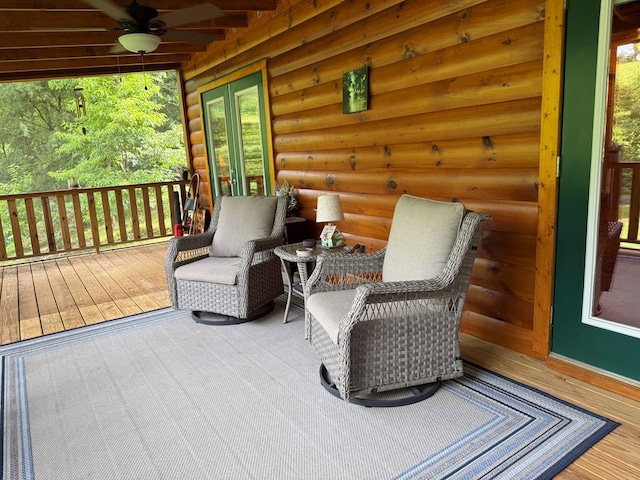 100 Bryant Farm Rd, Murphy, NC 28906 - wooden terrace featuring a ceiling fan