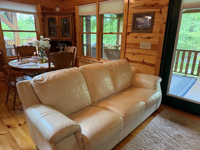 100 Bryant Farm Rd, Murphy, NC 28906 - living area with light wood-style flooring and wooden walls