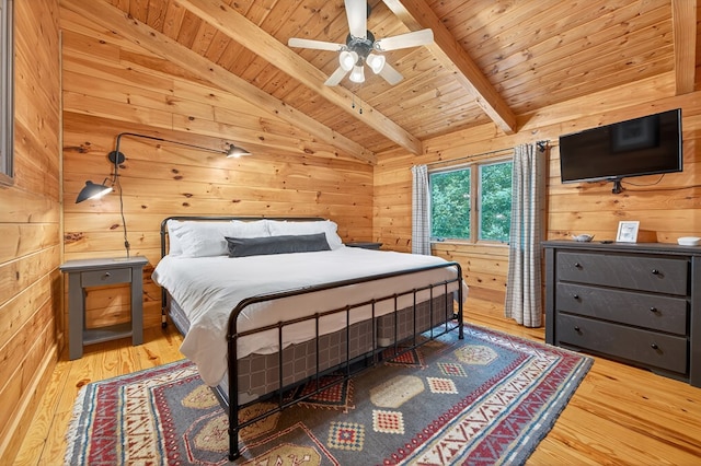 305 Kimbolton Dr, Morganton, GA 30560 - bedroom with wooden ceiling, wood finished floors, and wooden walls
