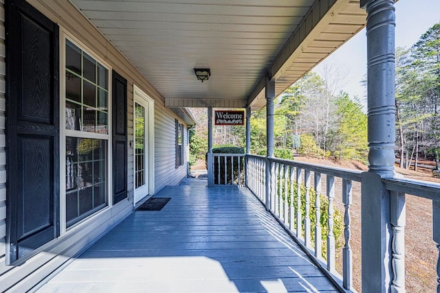 deck with a porch