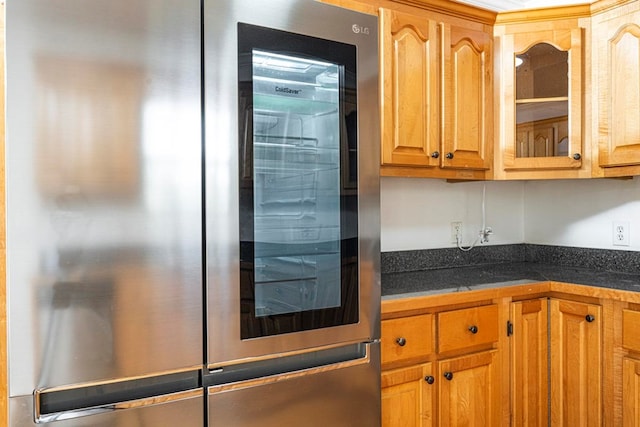 kitchen with stainless steel refrigerator