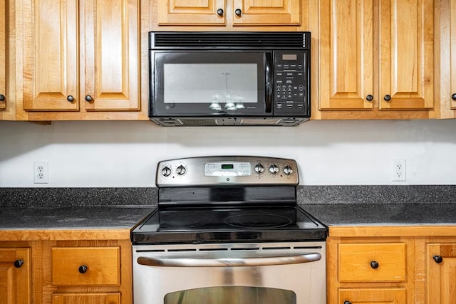 kitchen with stainless steel electric stove